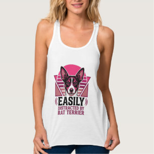 Rat Terrier Vintage Easily Distracted Dog Shirt De