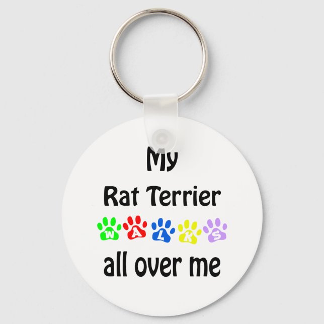 Rat Terrier Walks Design Key Ring (Front)