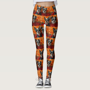 Rat Terrier With Heart Roses Valentine's Day Leggings
