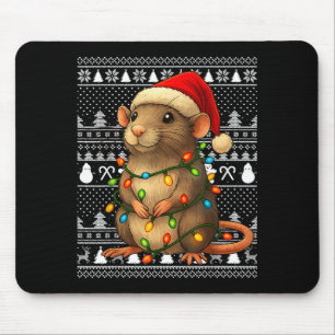 Rat Ugly Christmas Santa Costume Family Xmas Women Mouse Pad