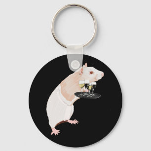 Rat Waiter surreal Key Ring