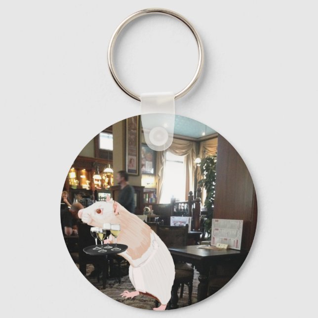 Rat Waiter surreal Key Ring (Front)