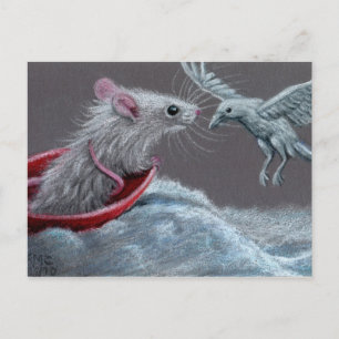 Rat White Raven Postcard