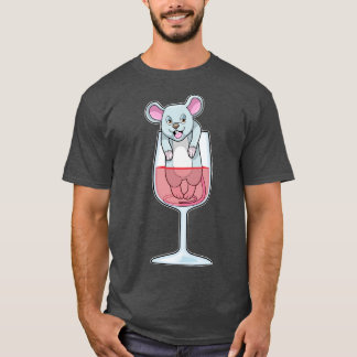 Rat with Glass of Wine T-Shirt