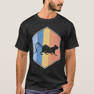 Rat With Retro Colours In A Hexagon T-Shirt