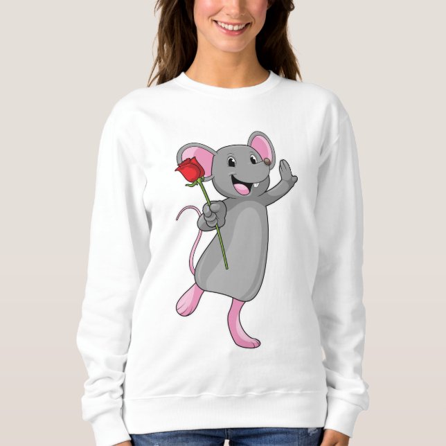 Rat with Rose Flower Sweatshirt (Front)