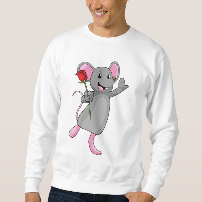 Rat with Rose Flower Sweatshirt (Front)