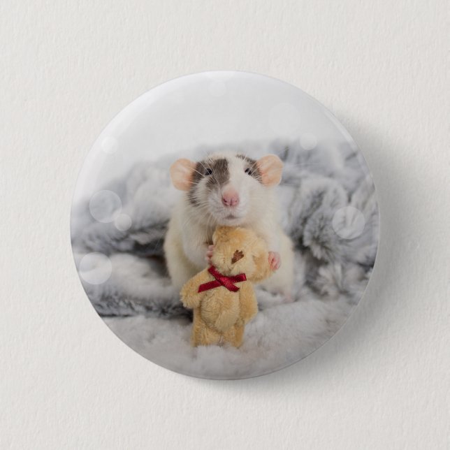 Rat with Teddy Bear Button (Front)