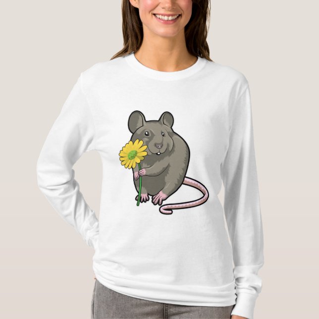 Rat with yellow Flower T-Shirt (Front)