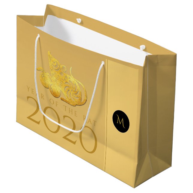Rat Year 2020 fruits Elegant Monogram L Gift bag (Front Angled)