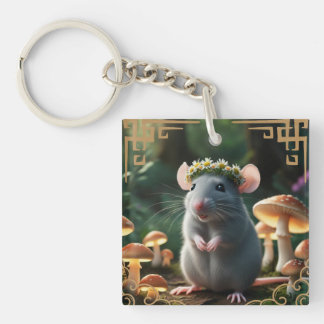 Rat Zodiac Sign Key Ring
