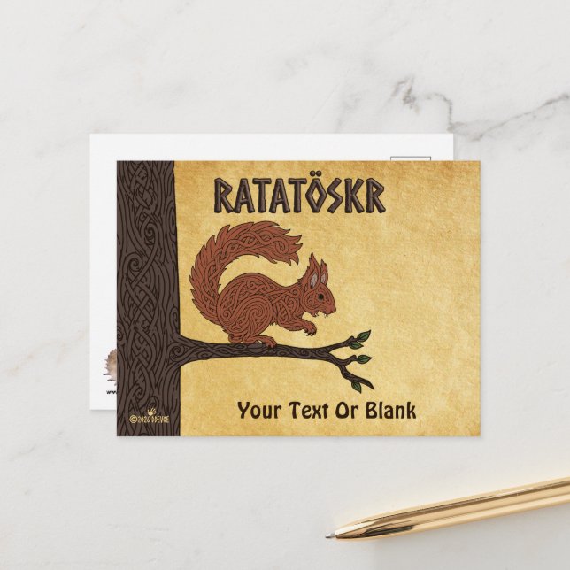 Ratatöskr, Norse/Viking Squirrel Postcard (Front/Back In Situ)
