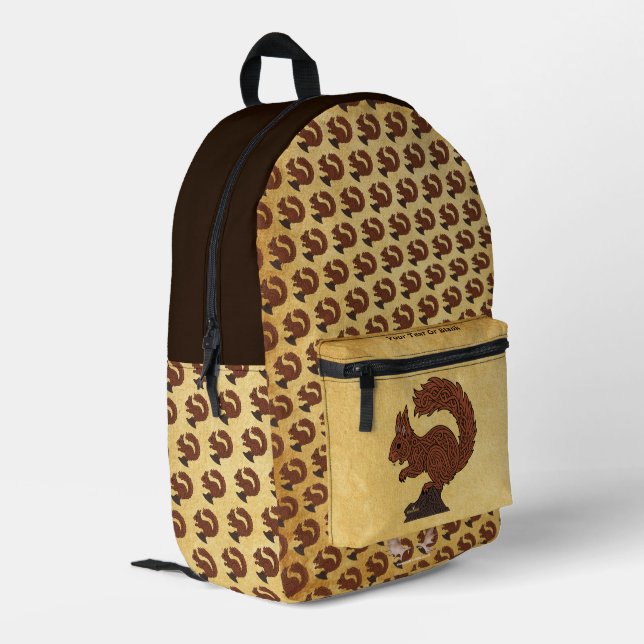 Ratatöskr, Norse/Viking Squirrel Printed Backpack (Back Corner Left)