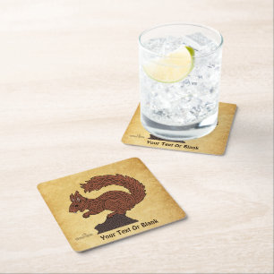 Ratatöskr, Norse/Viking Squirrel Square Paper Coaster