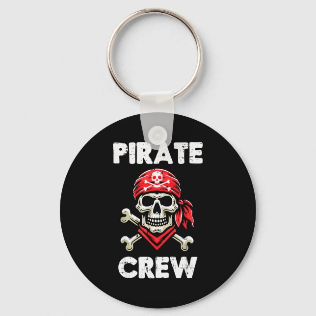 Rate Crew Skull Crossbones Funny Matching Men Wome Key Ring (Front)