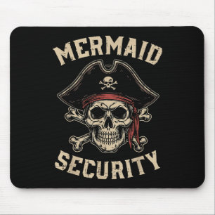 Rate Mermaid Security Funny Skull Costume Dad Men Mouse Pad