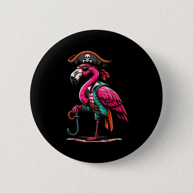 Rate Nk Flamingo Halloween Party - Jolly Roger  6 Cm Round Badge (Front)