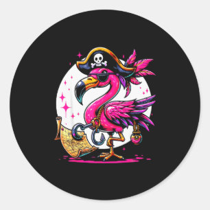 Rate Nk Flamingo Halloween Party - Jolly Roger  Classic Round Sticker