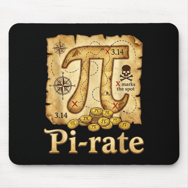 Rate pirate day 314 math math pie pun men boys mouse pad (Front)
