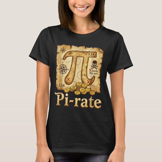 Rate pirate day 314 math math pie pun men boys T-Shirt (Front)