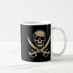 Rate Skull Eyepatch Crossed Swords Vintage Men Wom Coffee Mug