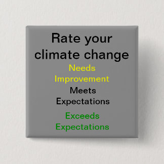 Rate your Climate Change 15 Cm Square Badge