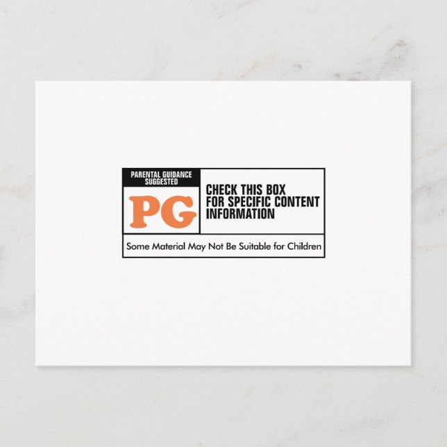 Rated PG Postcard (Front)
