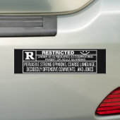 Rated R Bumper Sticker (On Car)