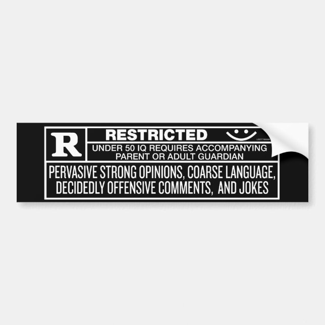 Rated R Bumper Sticker (Front)