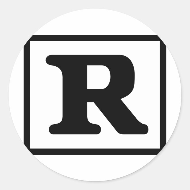 Rated R Classic Round Sticker (Front)