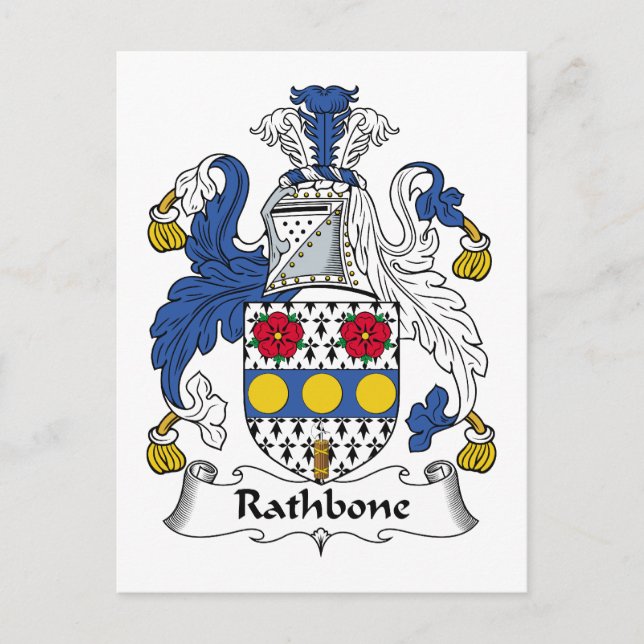 Rathbone Family Crest Postcard (Front)