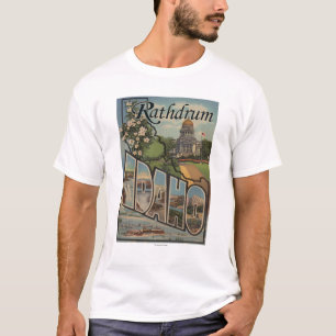 Rathdrum, Idaho - Large Letter Scenes T-Shirt