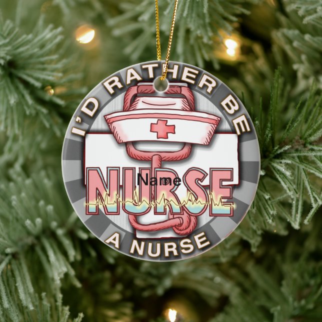 Rather be a nurse  ceramic tree decoration (Tree)