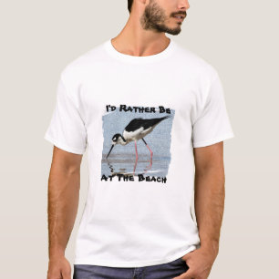 Rather Be At Beach Wading Bird Photo Need Vacation T-Shirt