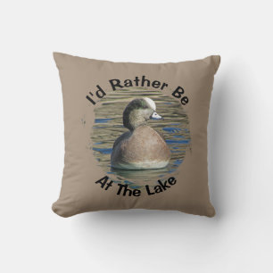 Rather Be At Lake American Wigeon Nature Wild Bird Cushion