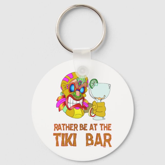 Rather be at the Tiki Bar TIKI Mask Key Ring (Front)