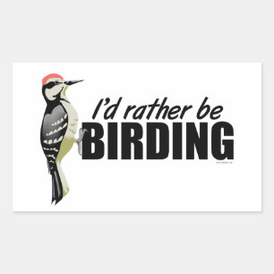 Rather Be Birding Rectangular Sticker