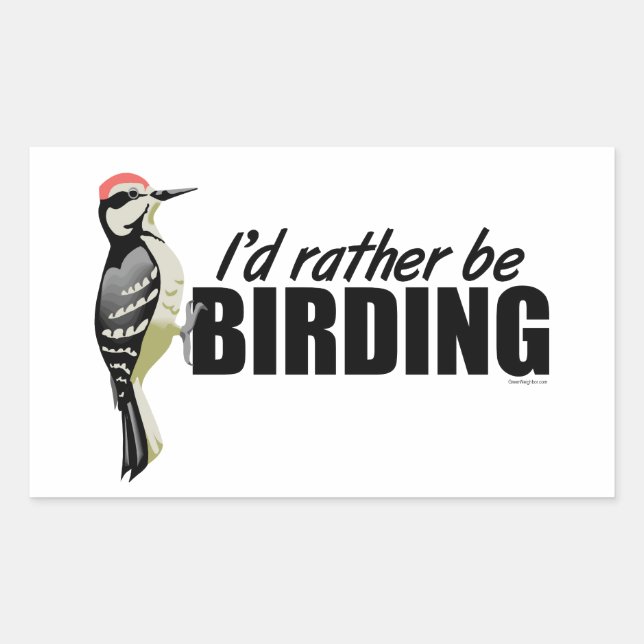 Rather Be Birding Rectangular Sticker (Front)