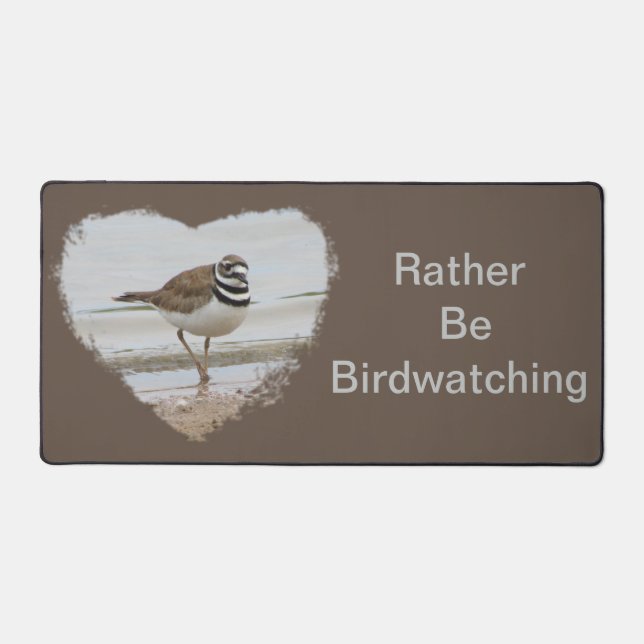 Rather Be Birdwatching Birding Hobby Beach Bird Desk Mat (Front)