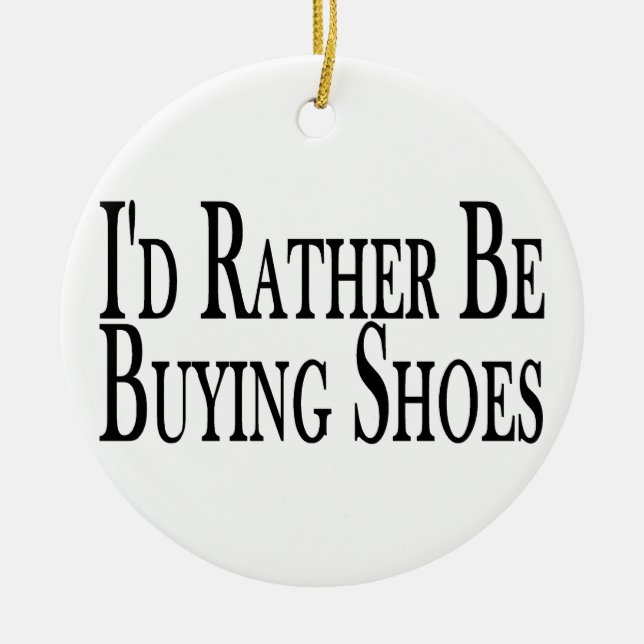 Rather Be Buying Shoes Ceramic Tree Decoration (Front)
