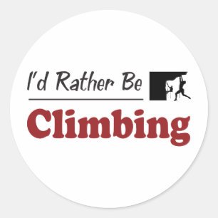 Rather Be Climbing Classic Round Sticker
