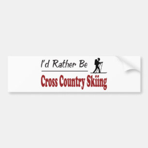 Rather Be Cross Country Skiing Bumper Sticker