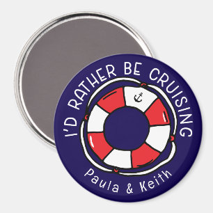 Rather Be Cruising Funny Cruise Cabin Door Magnet
