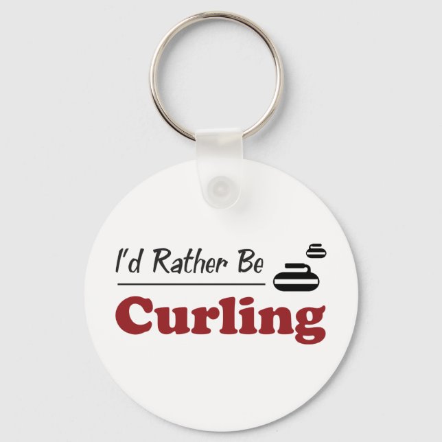 Rather Be Curling Key Ring (Front)