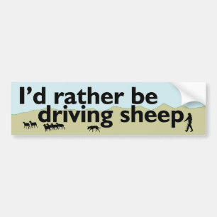 Rather Be Driving Sheep Bumper Sticker
