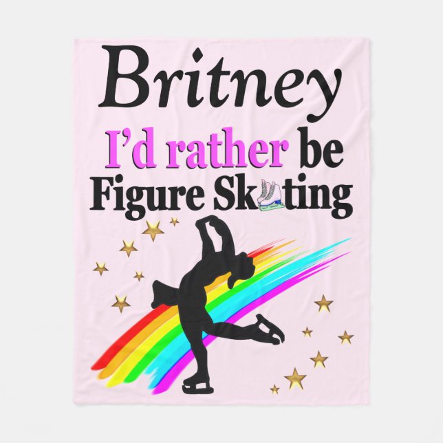 RATHER BE FIGURE SKATING CUSTOM FLEECE BLANKET (Front)