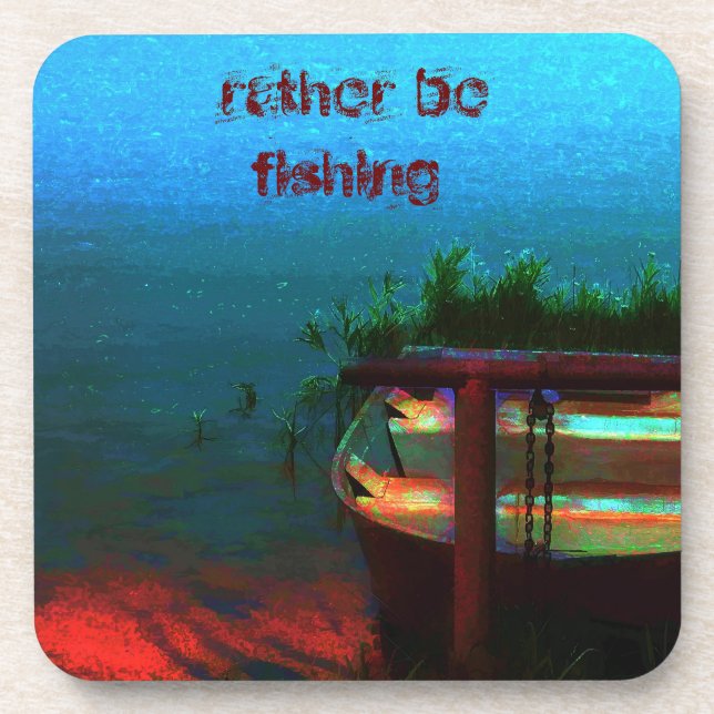Rather be fishing coaster (Front)