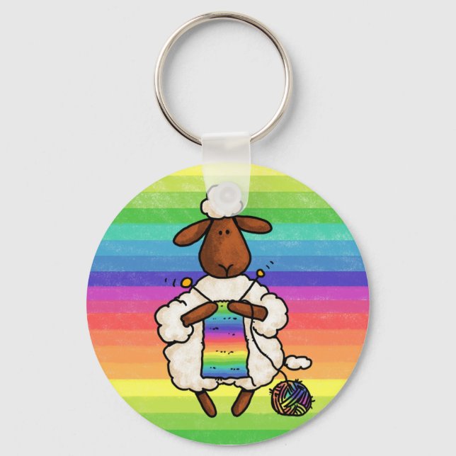 rather be knitting key ring (Front)