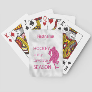 Rather be playing - pink sparkle hockey cards