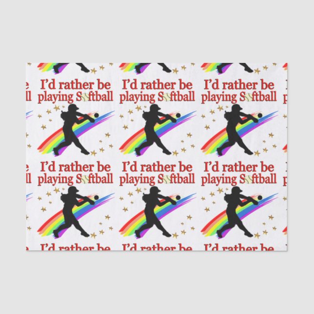 RATHER BE PLAYING SOFTBALL TISSUE PAPER (Front)